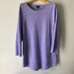 Talbots Lavender Knit Top Button Accents size Large
